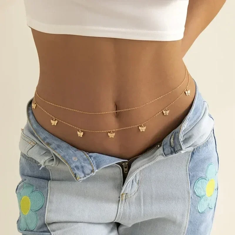 Body Jewelry For You - Nieuwe Charme Sexy Dubbellaags Vlinderketting voor
