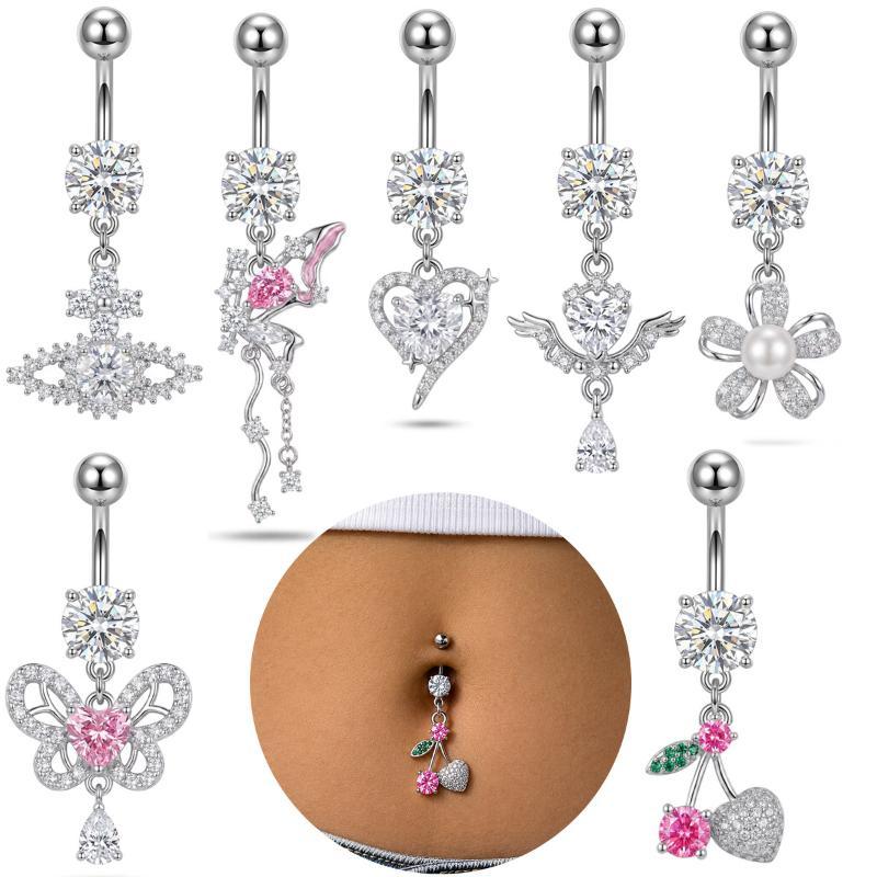 1 Stuks Dangle Navel Ringen Ch - Body Jewelry Surgical Steel recensie en prijs