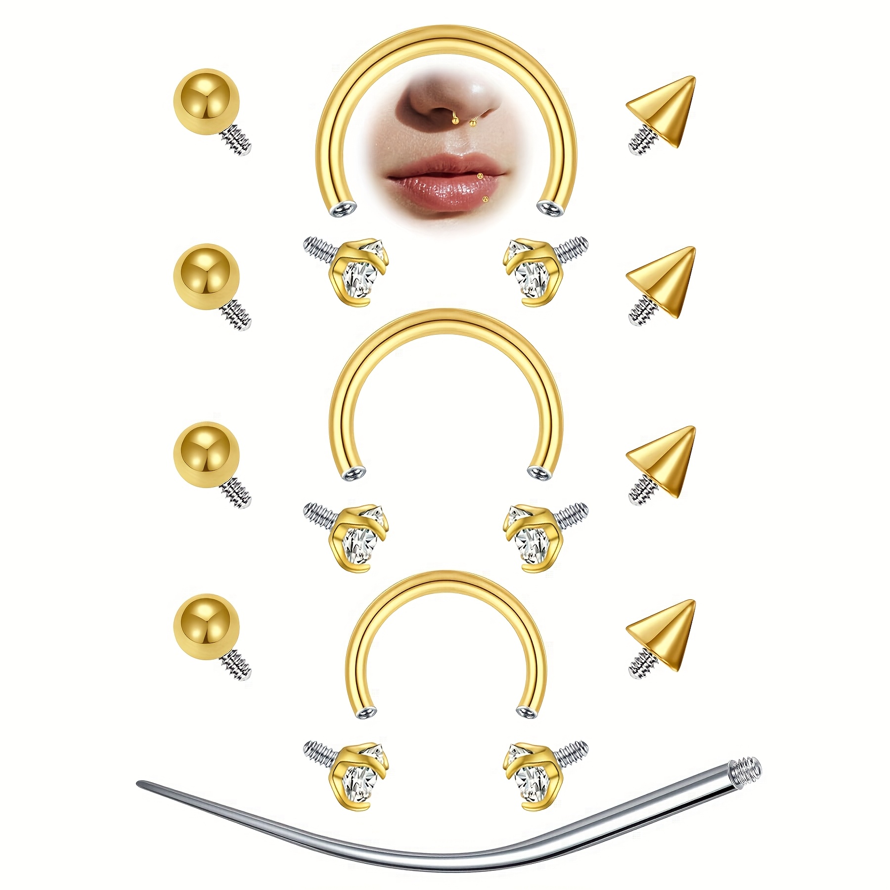 12 stks 16G Hoefijzer Septum R - Body Jewelry Replacement Ball recensie en prijs