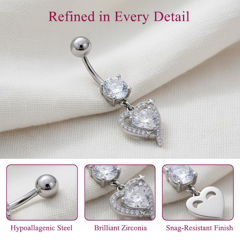 1 stuks prachtige hangende nav - Body Jewelry Surgical Steel recensie en prijs